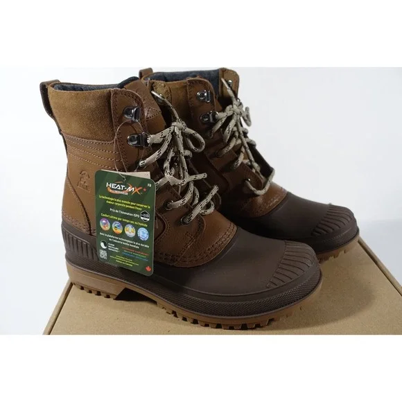 Kamik Hemlock Waterproof Winter Boots Men's 9 Ankle Height Brown MADE IN USA - Picture 2 of 15